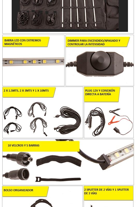 Kit 5 barras led