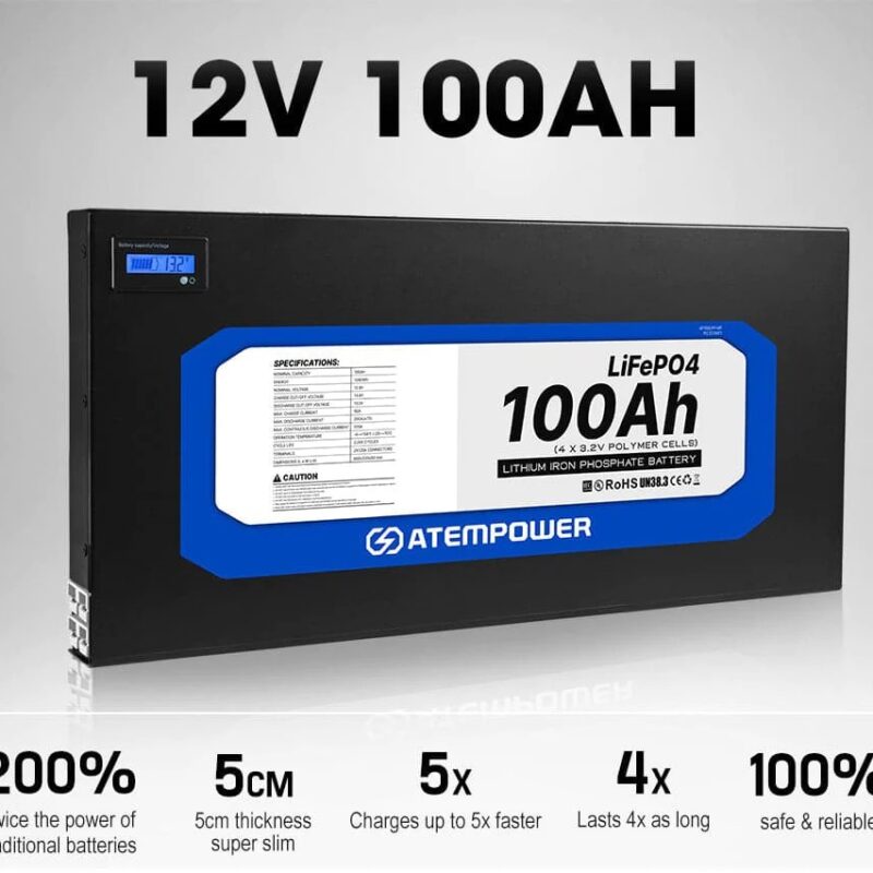 Alternative view of Bateria litio delgada 100ah 12v | Atempower