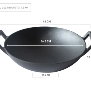 Alternative view of Wok 14" hierro fundido | Kanka