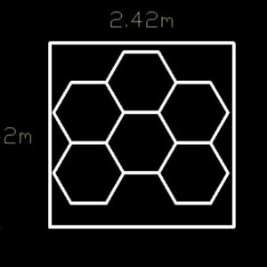 Alternative view of Luz led 6 hexagonos 2.4x2.4mt 6500k 360w 220v