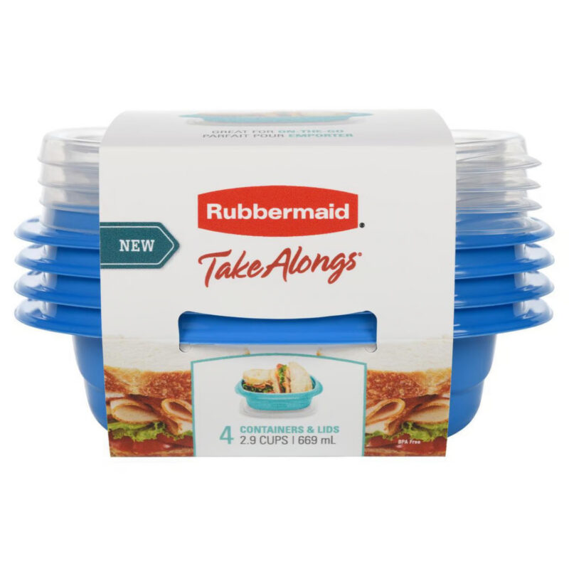 Alternative view of Pack 4 hermeticos TakeAlongs Snack To Go cuadrado 669ml | Rubbermaid