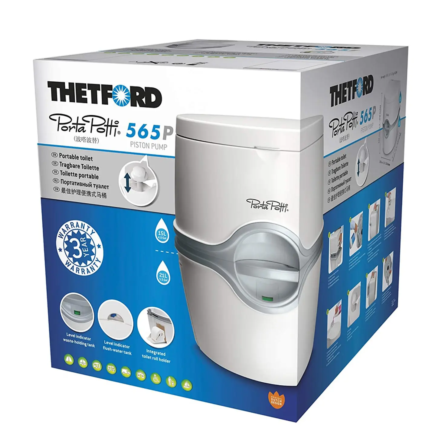 BAÑO QUÍMICO THETFORD 565E 7 Baño quimico 565P 21lt con sistema de descarga manual | Thetford - Imagen 5