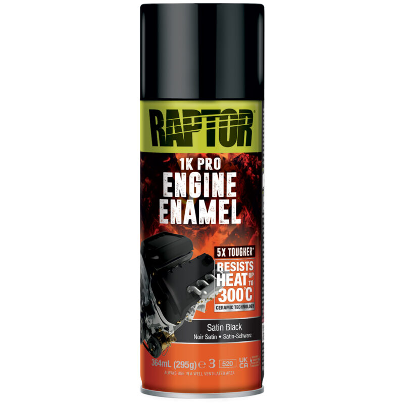 Esmalte para motor (Satin Black/Bright Red/Flat Black/Gloss Black/Gloss Clear) | Upol/Raptor