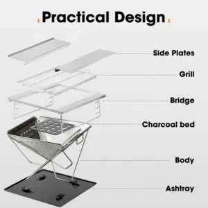Alternative view of Parrilla portatil acero inox | San Hima