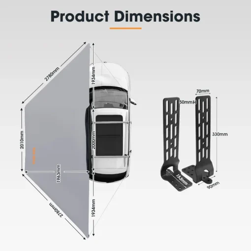 TOLDO SAN HIMA GRIS 180° 2 mts - Imagen 7