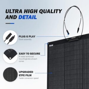 Alternative view of Panel solar flexible para techo ETFE 150w | Atempower