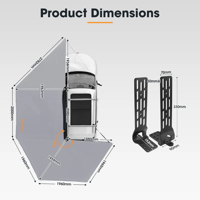 Alternative view of Toldo Gris 270° L | San Hima
