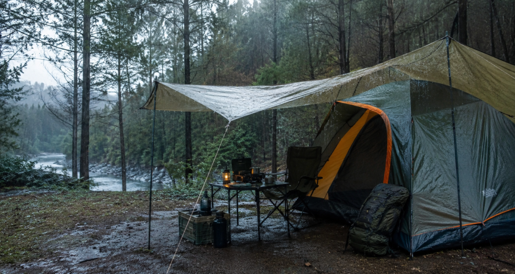 camping con lluvia