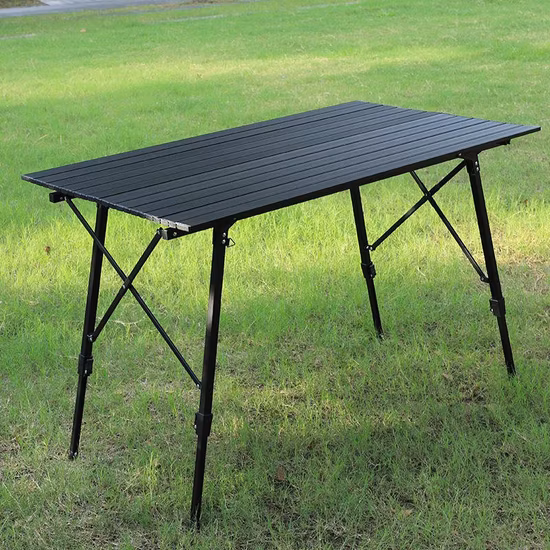 roll up aluminum folding table adjustable height legs lightweight portable outdoor camping picnic travel table